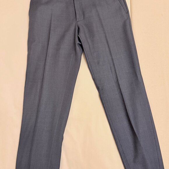 Brooklyn Tailors  BKT50 Tailored Trousers in Birdseye Weave - Steel Blue SZ 5 - Picture 3 of 5
